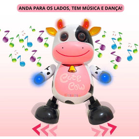 Brinquedo Vaquinha Musical Infantil Movimenta Dança Som Luz