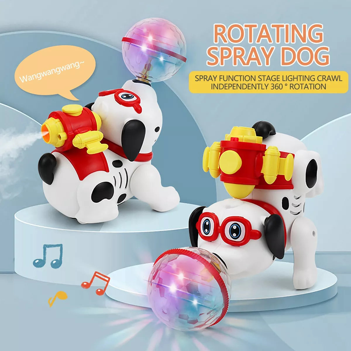 Brinquedo Elétrico Infantil V Spray Puppy Stunt Rotating Li