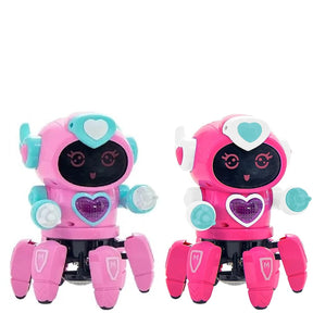 Robozinha De Brinquedo Menina Rosa Com Movimentos Som E Luz