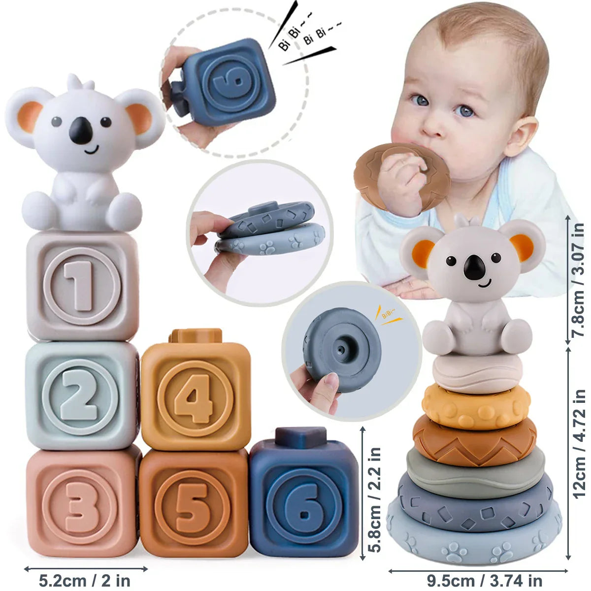 Brinquedo Montessori Kikiko Kids De Silicone