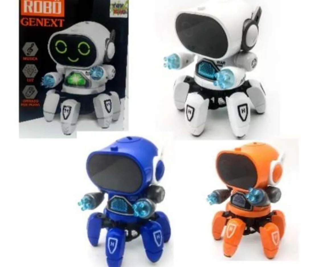 Boneco Eletrônico Robô Amiguinho Luz Movimento E Som dança led