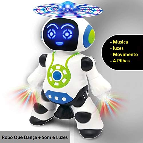 Brinquedo Robô Musical 360 Graus Com Som E Luz Ótimo Presente